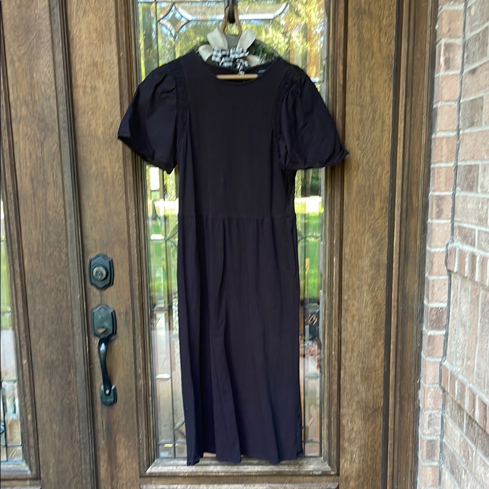 Elegant Black Puff Sleeve Dress